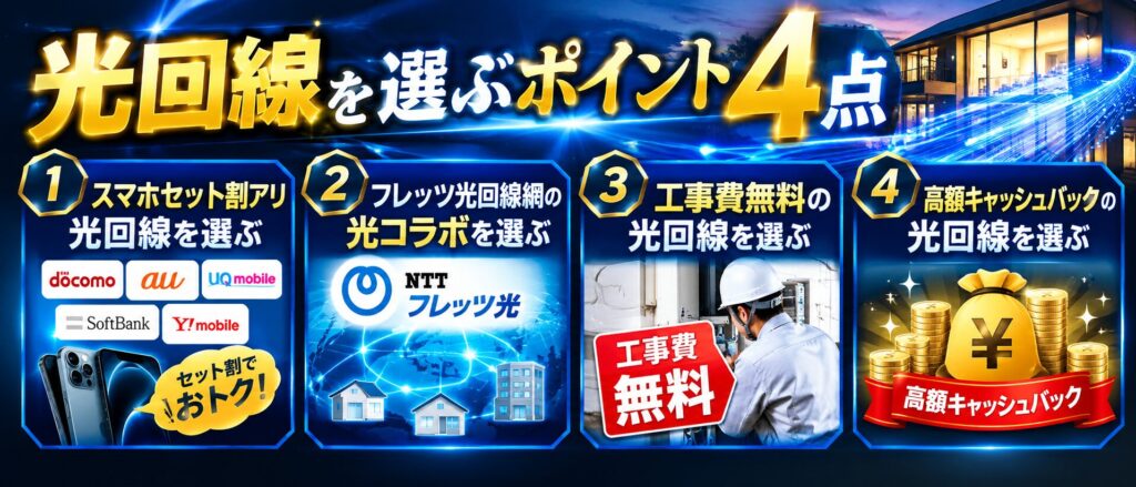光回線選び方4つのポイント