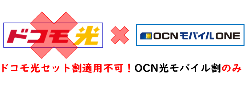 OCN モバイル ONEとドコモ光セットは適用不可