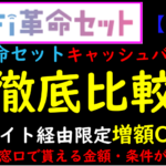 WiFi革命セットキャッシュバック特典比較表