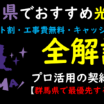 群馬県でおすすめの光回線