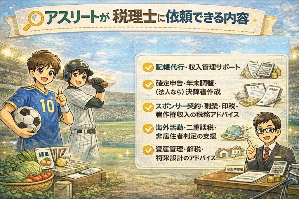 アスリートが税理士に依頼できる内容
