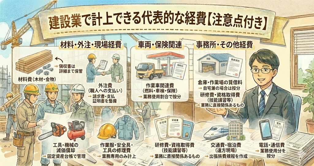 建設業で計上できる経費例