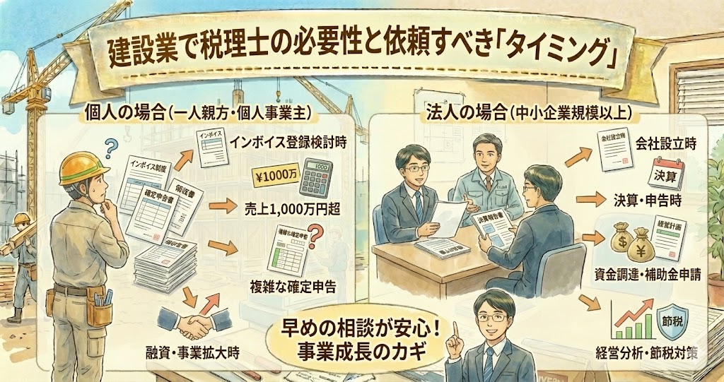 建設業で税理士の必要性と依頼すべき「タイミング」