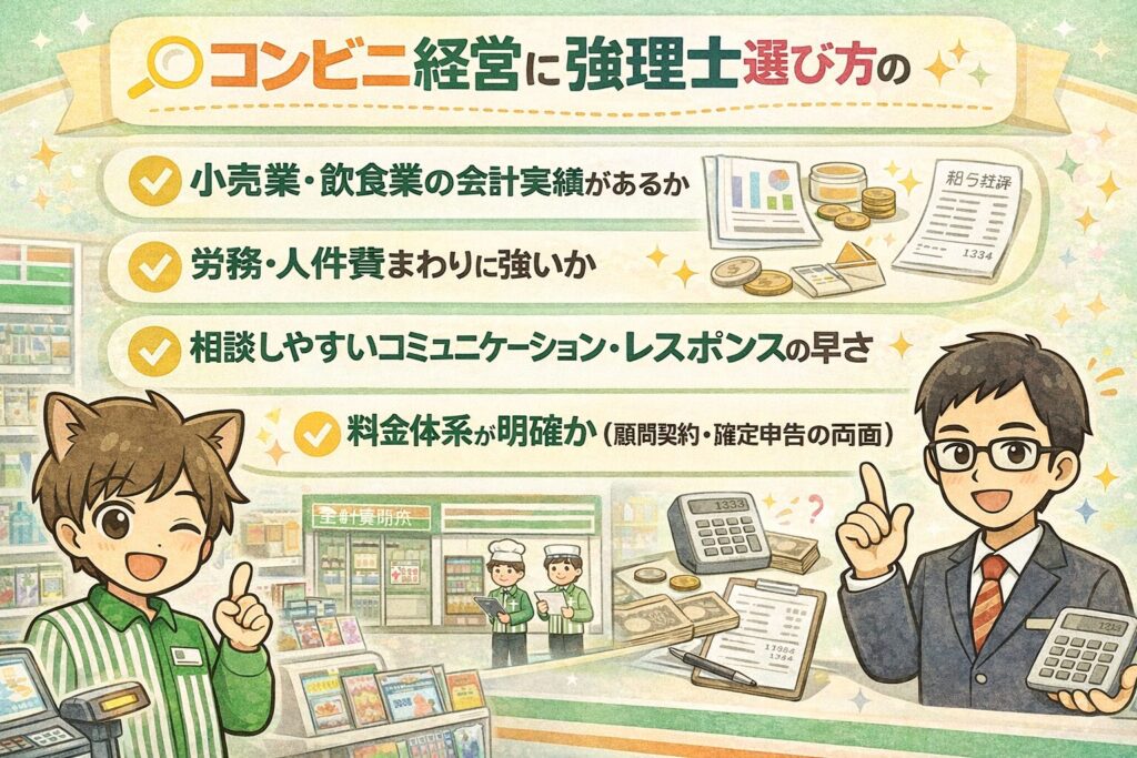 コンビニ経営に向いてる税理士の選び方