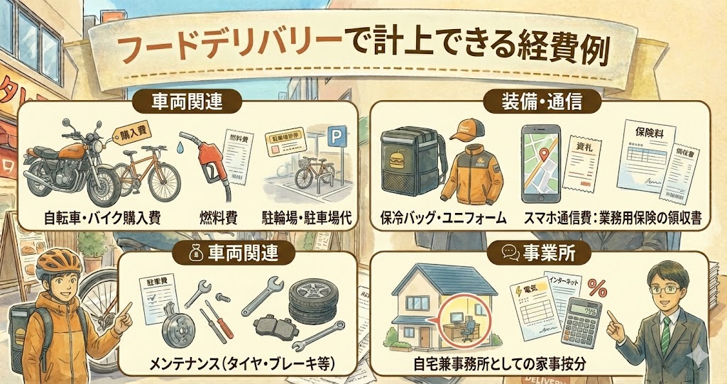 フードデリバリーで計上できる経費