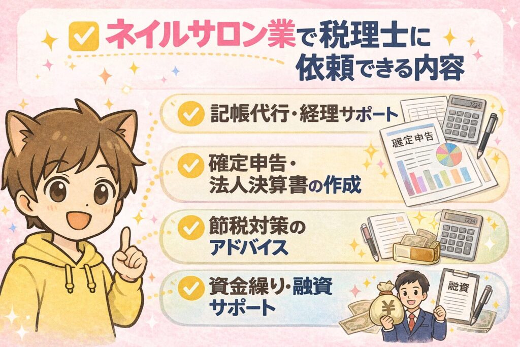 ネイルサロン業で税理士に依頼できること