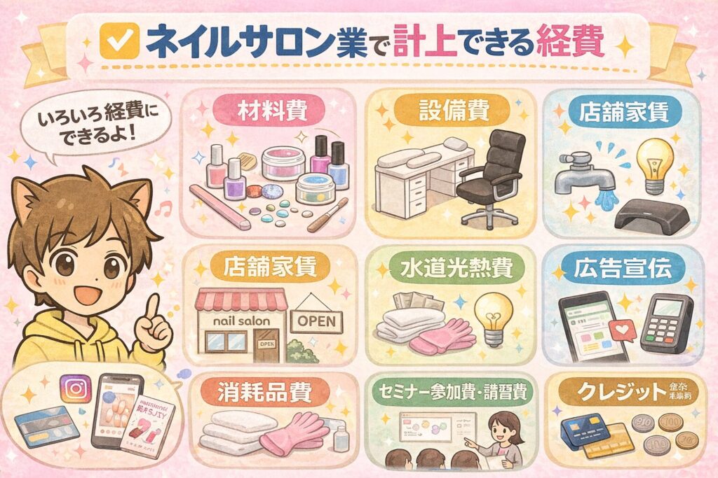 ネイルサロン業で経費にできる例