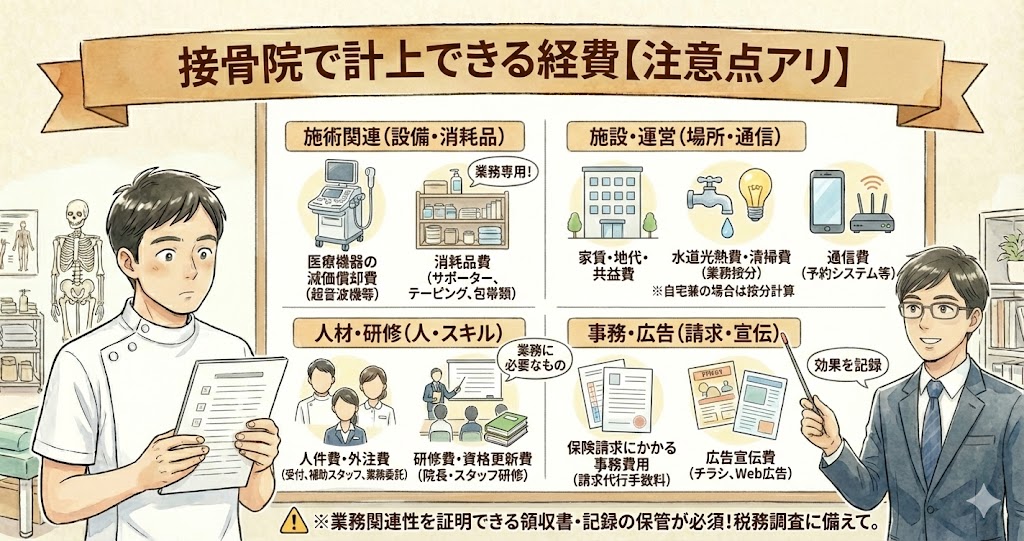 接骨院で計上できる経費例