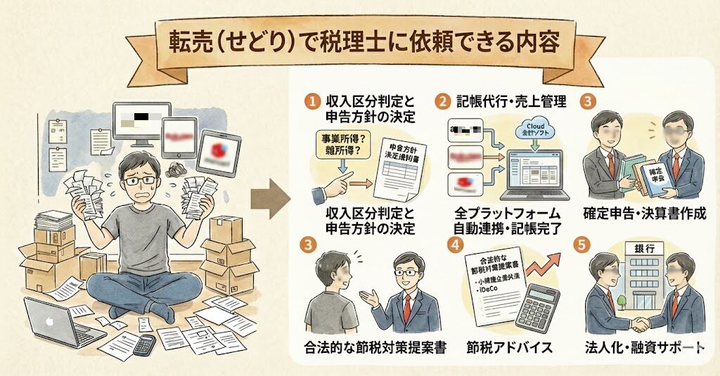 転売・せどりで税理士に依頼できる内容