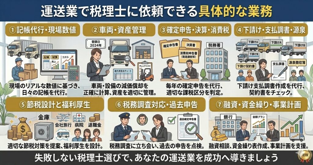 運送業で税理士に依頼できること
