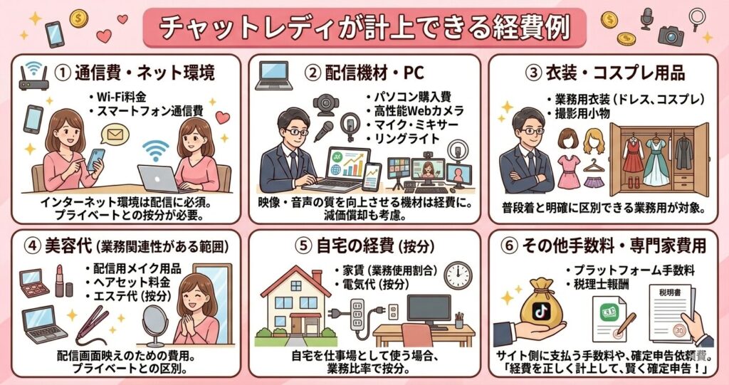 チャットレディで計上できる経費
