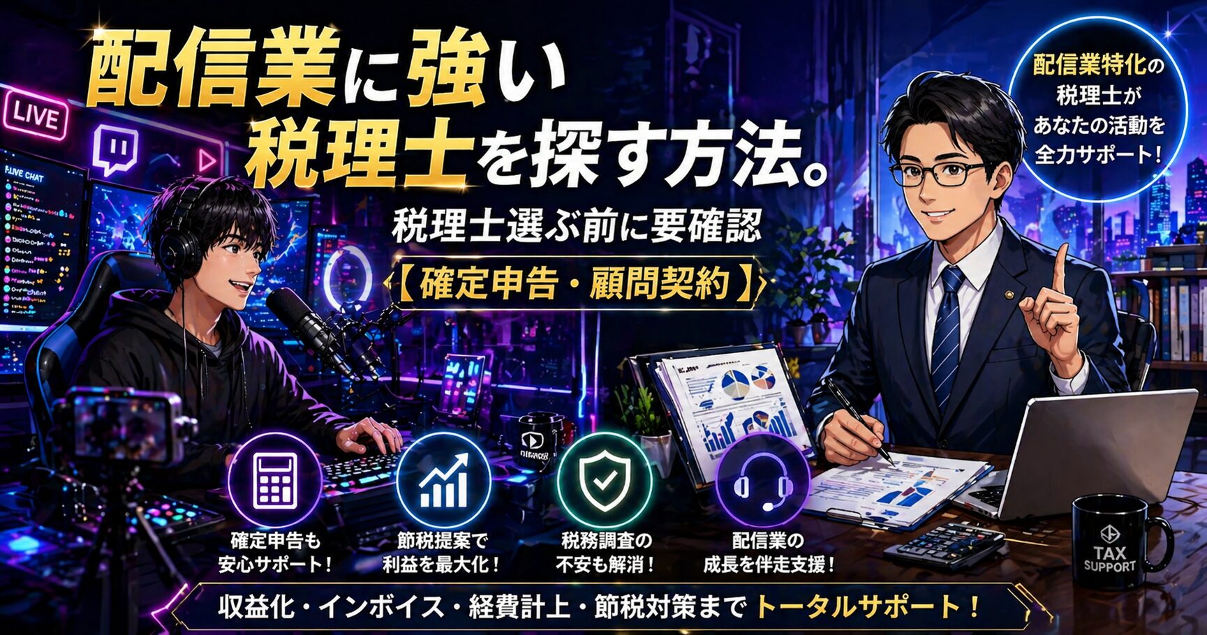 配信業に強い税理士を探す方法