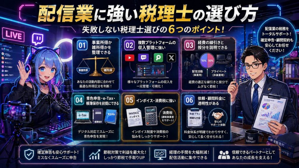配信業に強い税理士を探す方法