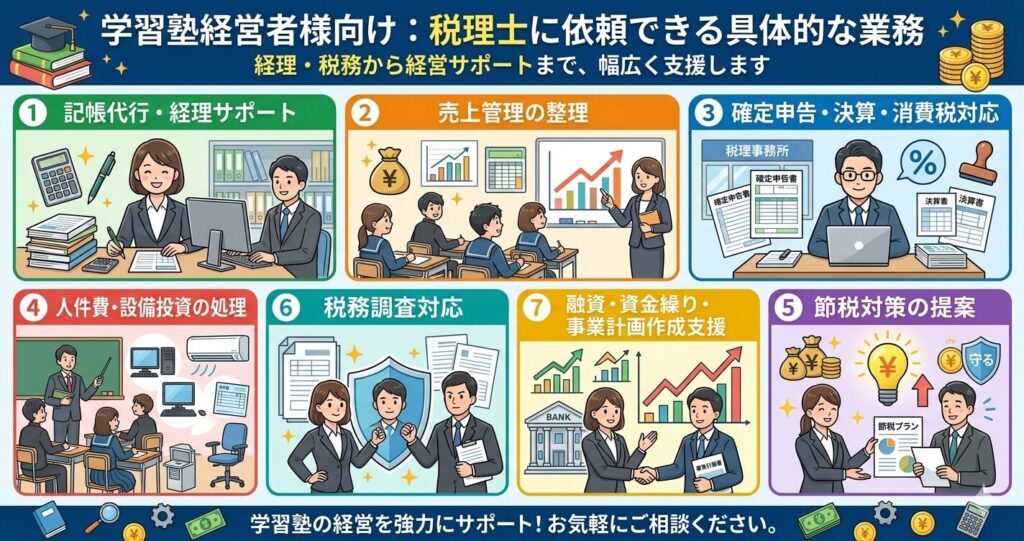 学習塾で税理士に依頼できる具体的な業務