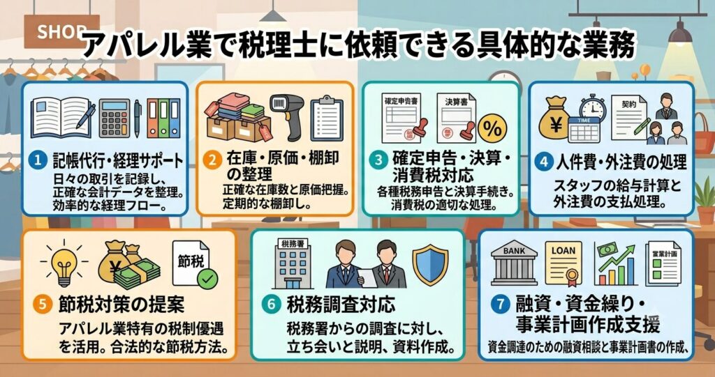 アパレル業で税理士に依頼できる具体的な業務