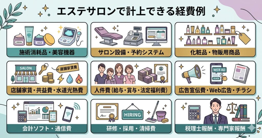 エステサロンで計上できる経費