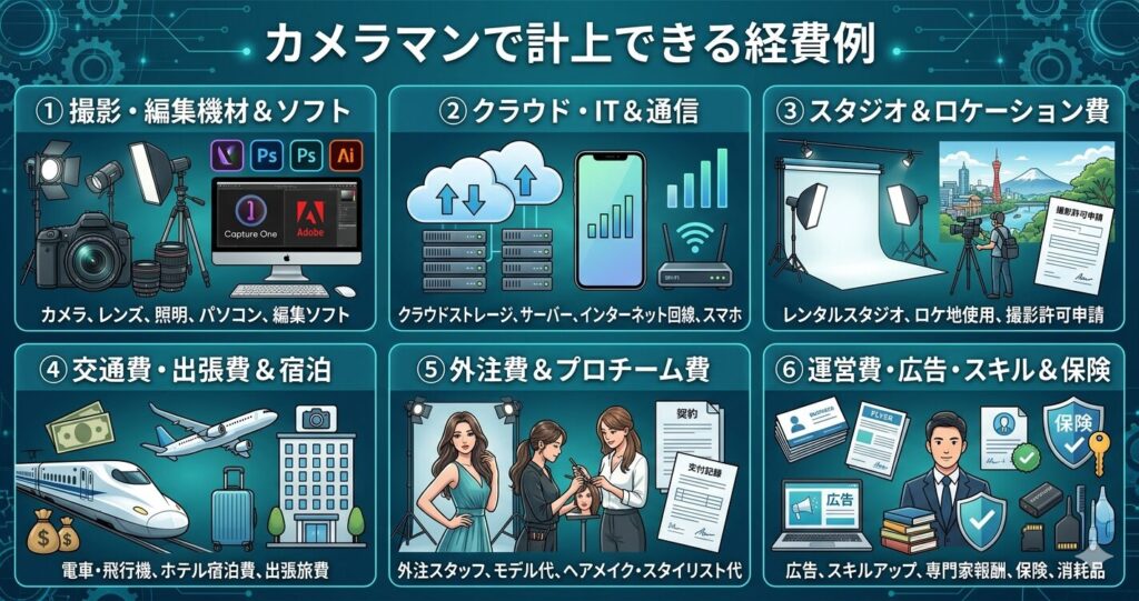 カメラマンで計上できる経費