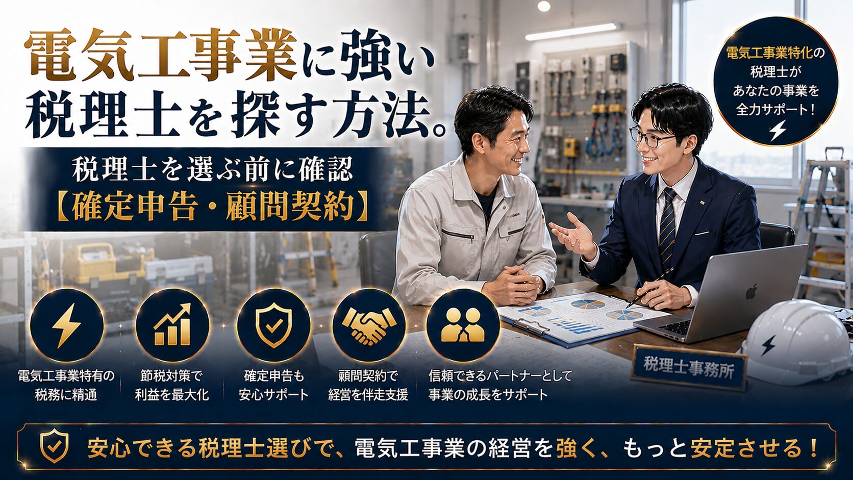 電気工事業に強い税理士の選び方