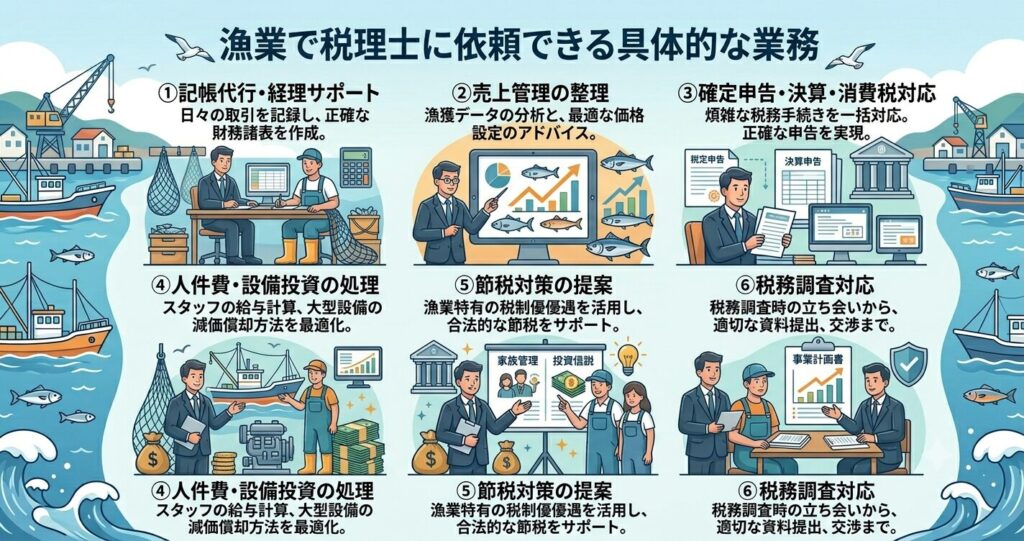 漁業で税理士に依頼できる具体的な業務