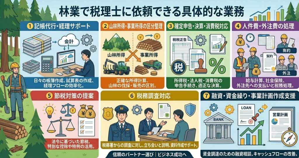 林業で税理士に依頼できる具体的な業務