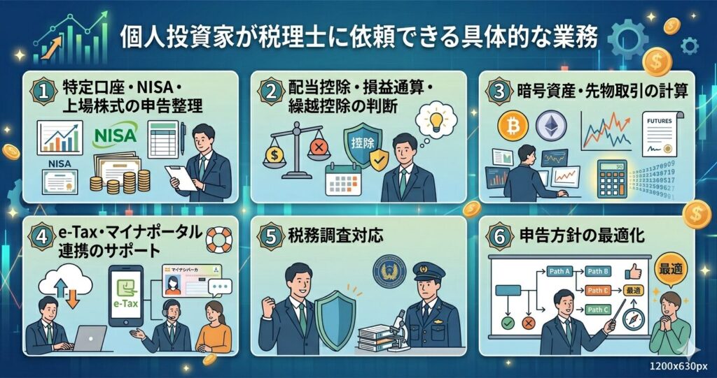 個人投資家で税理士に依頼できる具体的な業務