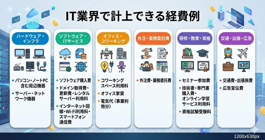 IT業界で計上できる経費