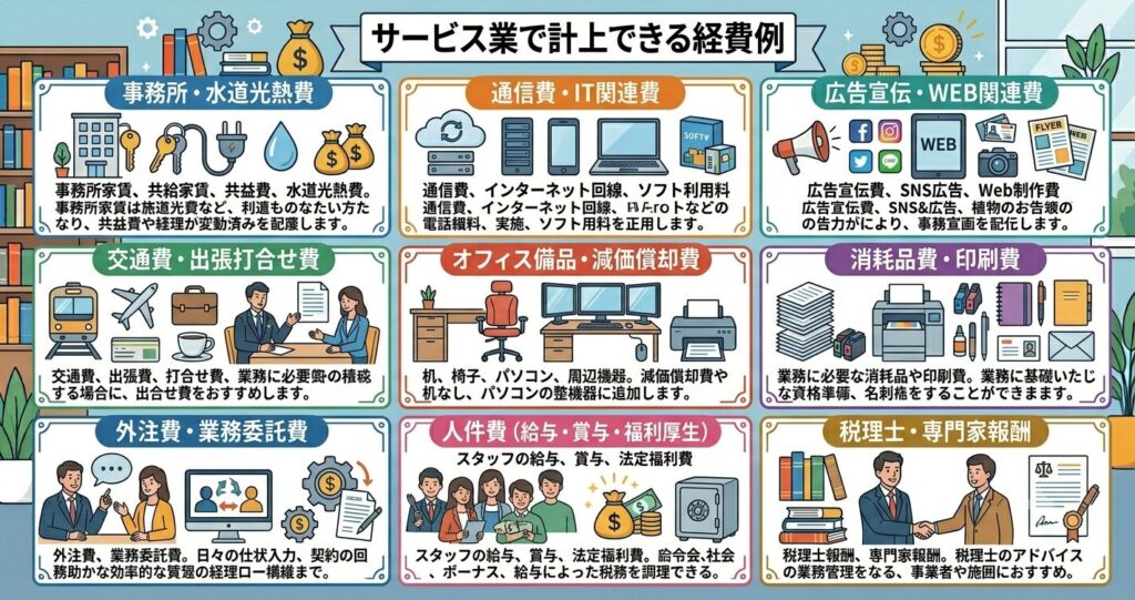 サービス業で計上できる経費