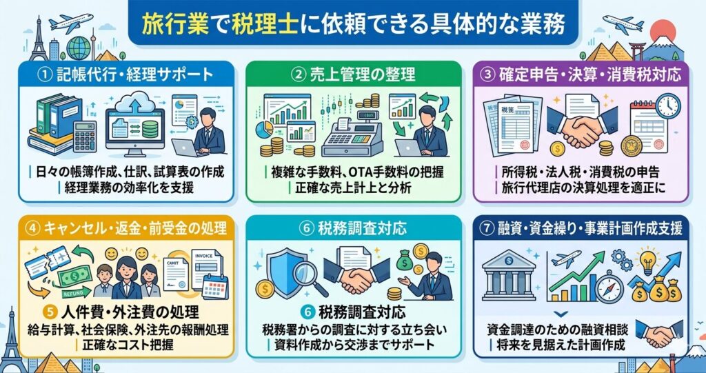 旅行業で税理士に依頼できる具体的な業務