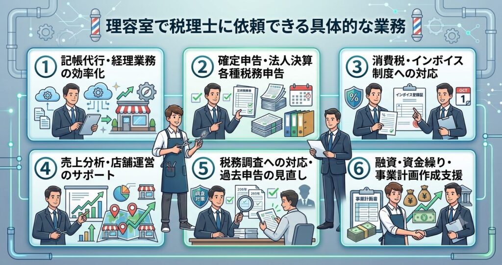 理容室で税理士に依頼できる具体的な業務