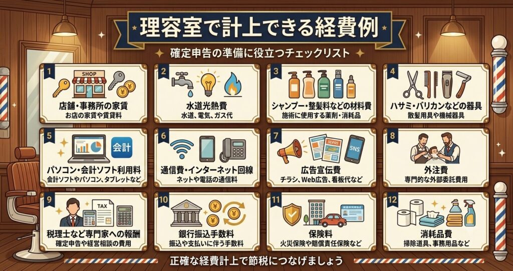 理容室で計上できる経費