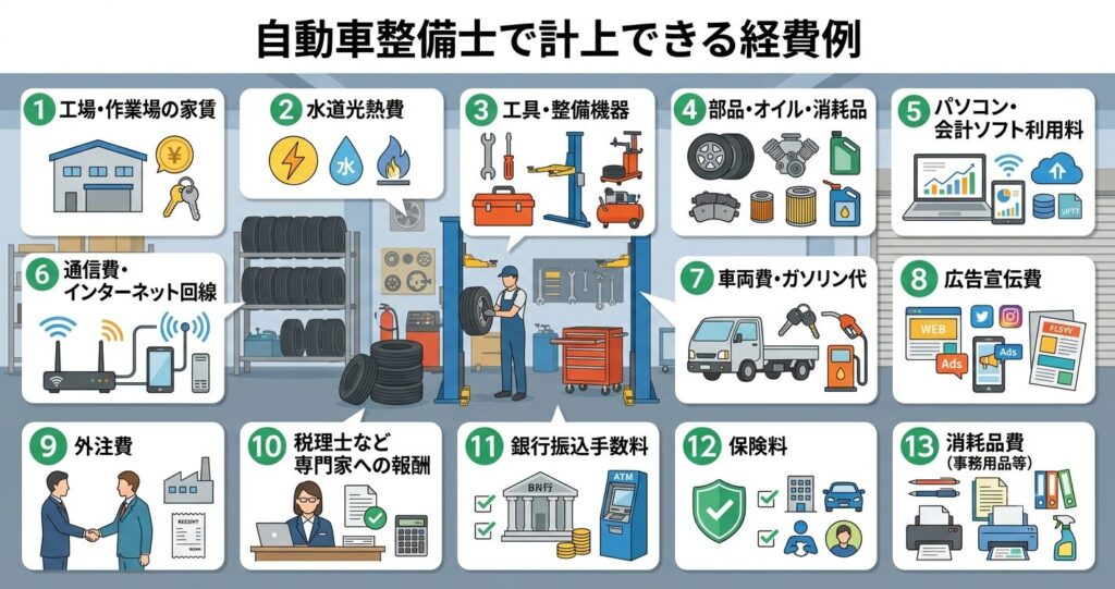 整備士で計上できる経費