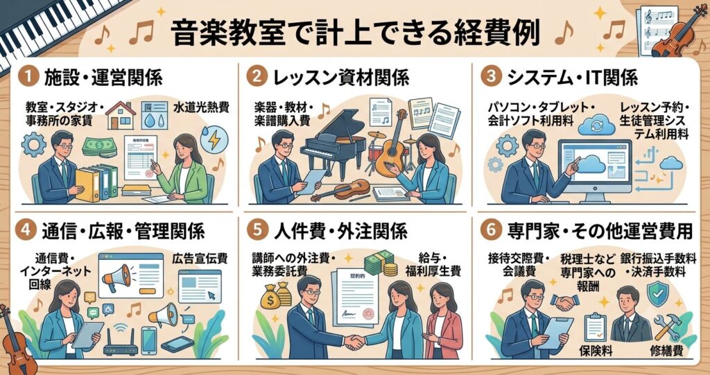 音楽教室で計上できる経費