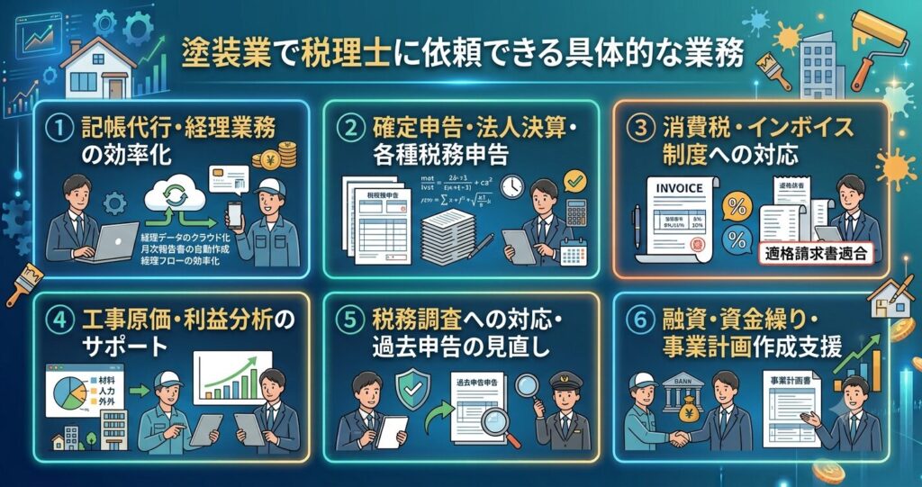 塗装業で税理士に依頼できる具体的な業務