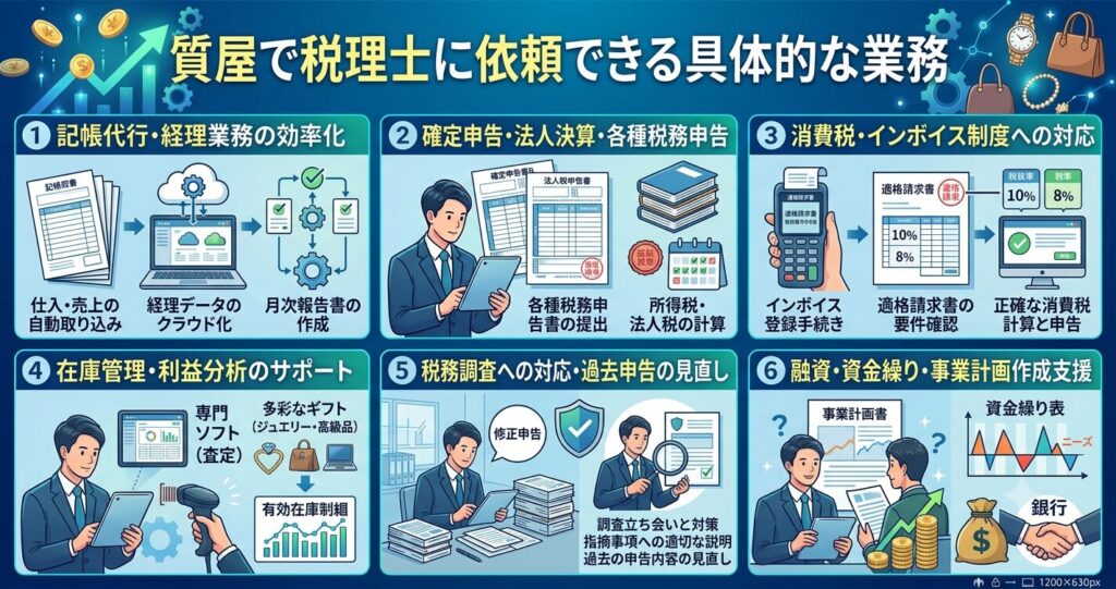 質屋で税理士に依頼できる具体的な業務