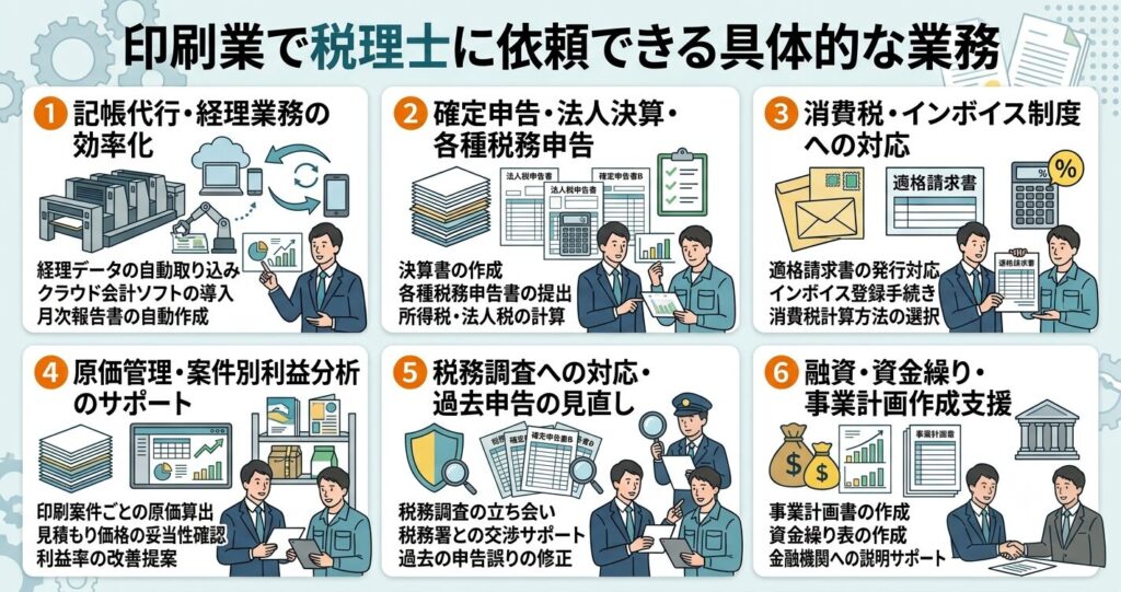 印刷業で税理士に依頼できる具体的な業務