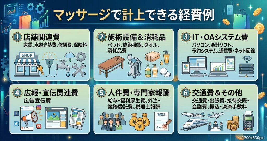 マッサージで計上できる経費