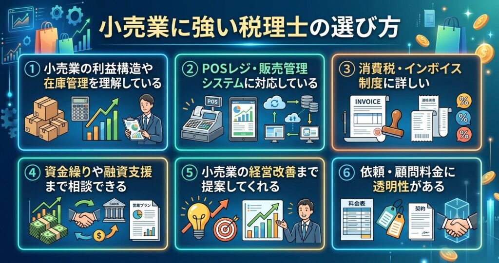 小売業に強い税理士の選び方