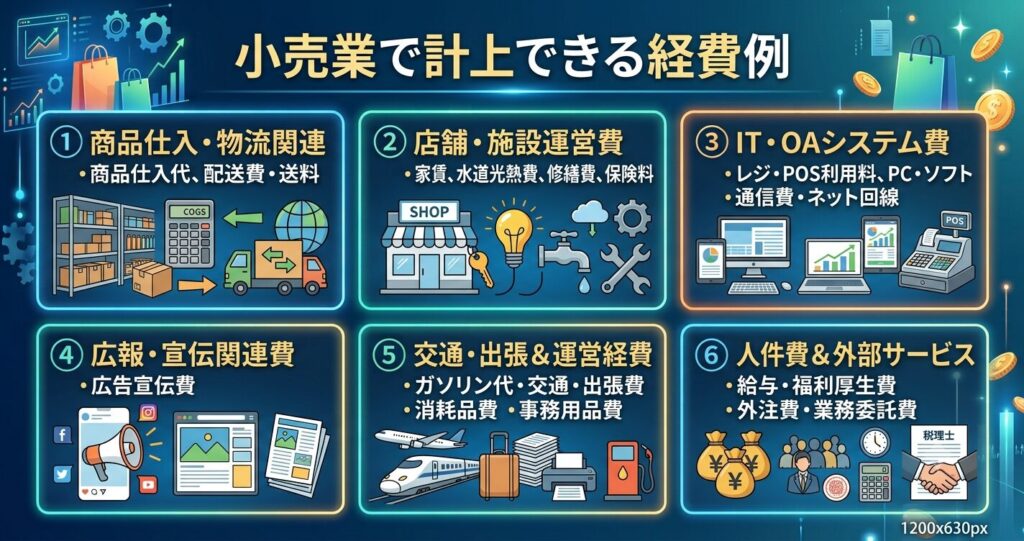 小売業で計上できる経費