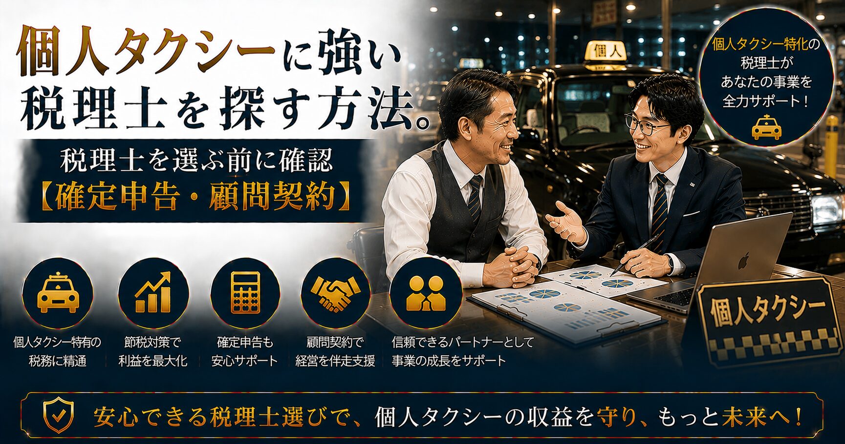 個人タクシーに強い税理士の選び方