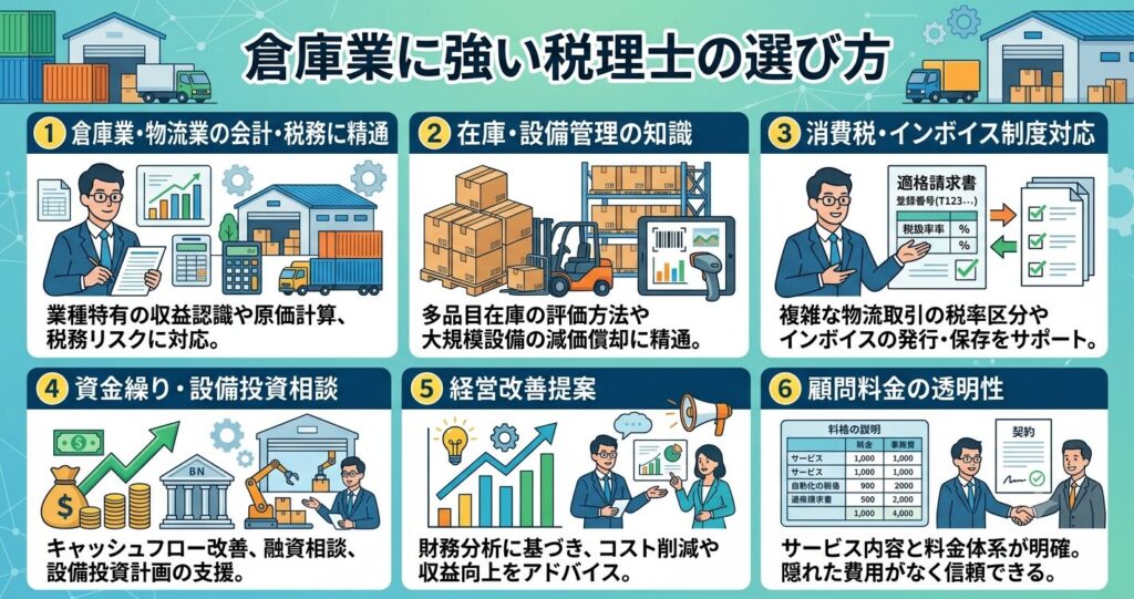 倉庫業に強い税理士の選び方