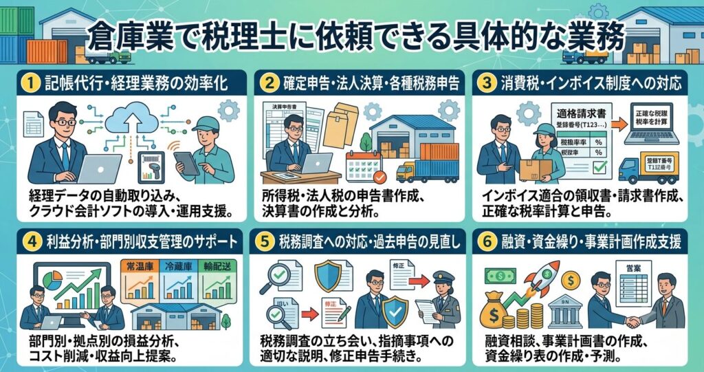 倉庫業で税理士に依頼できる具体的な業務