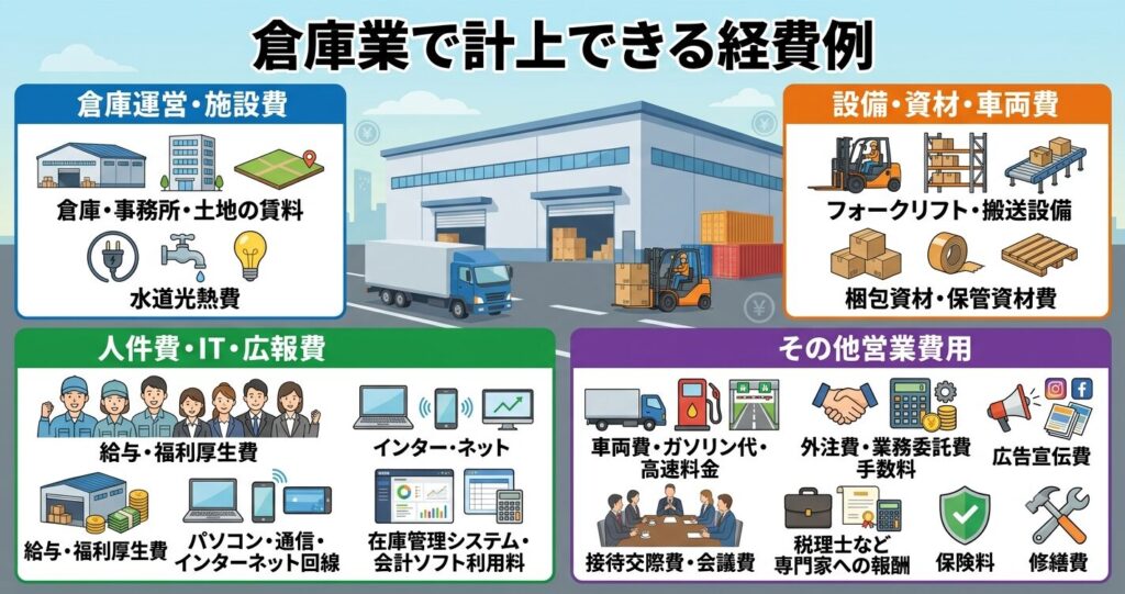 倉庫業で計上できる経費