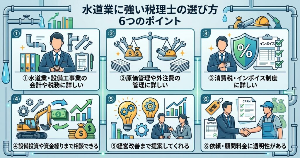 水道業に強い税理士の選び方