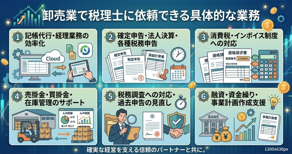 卸売業で税理士に依頼できる具体的な業務