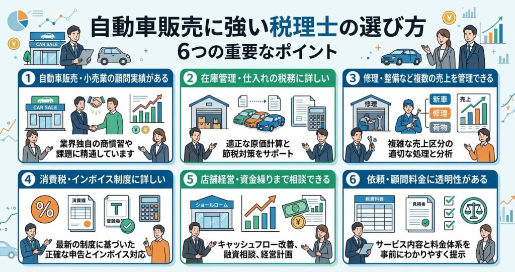 自動車販売に強い税理士の選び方