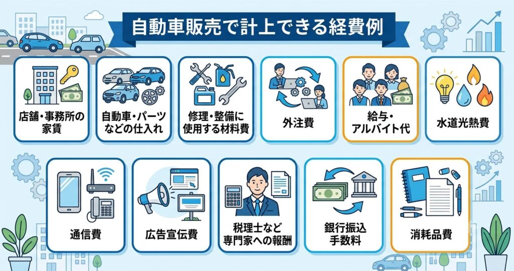 自動車販売で計上できる経費