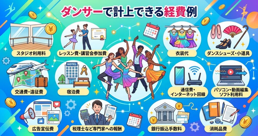 ダンサーで計上できる経費