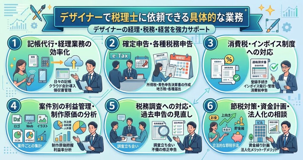 デザイナーで税理士に依頼できる具体的な業務