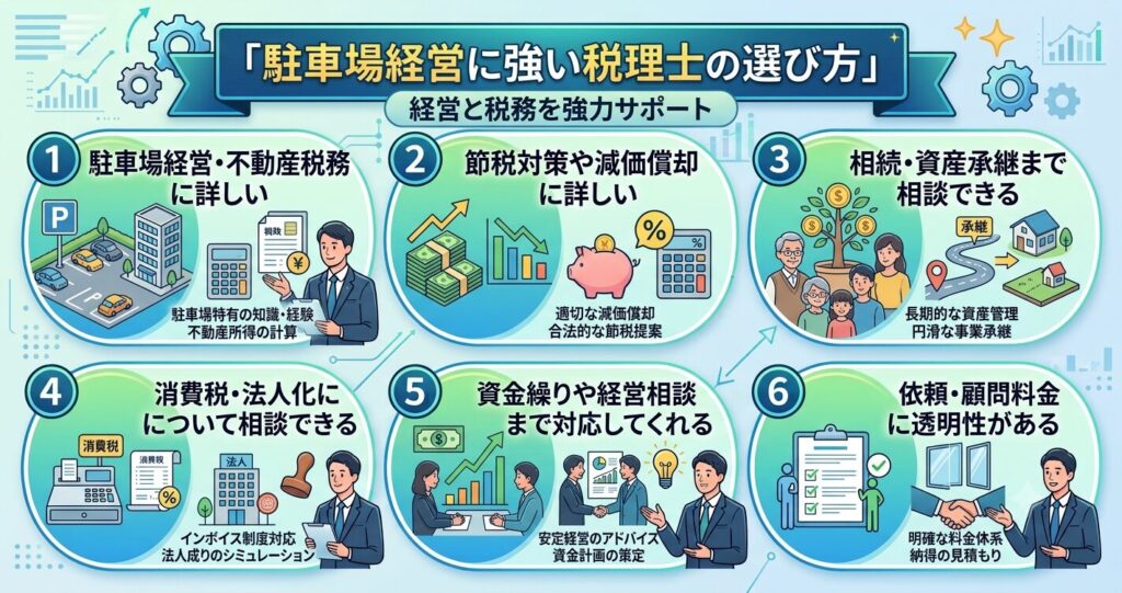 駐車場経営に強い税理士の選び方