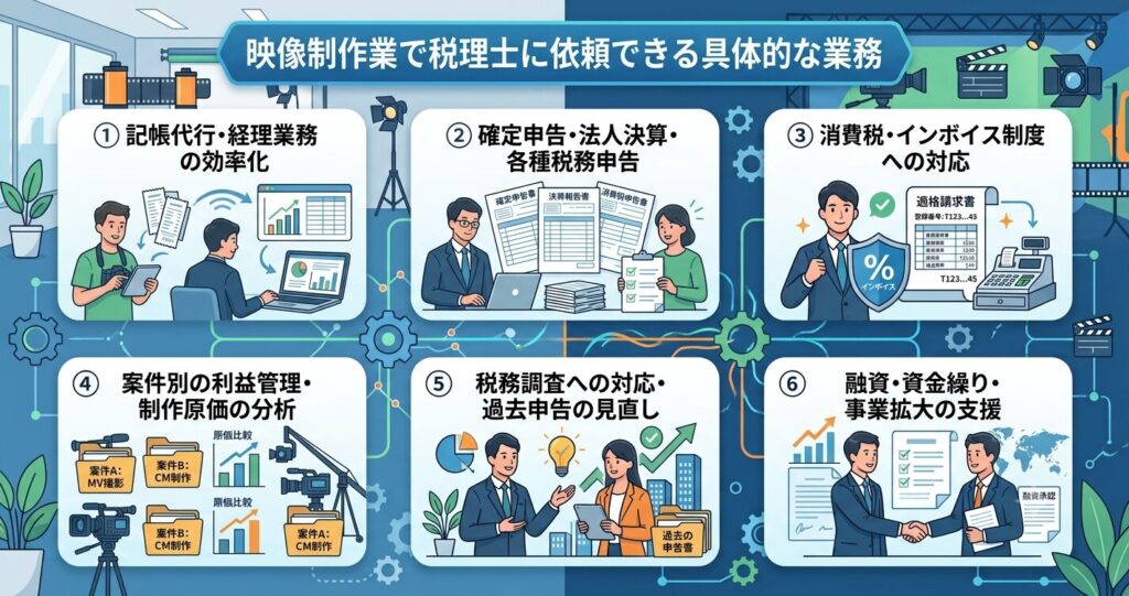 映像制作業で税理士に依頼できる具体的な業務